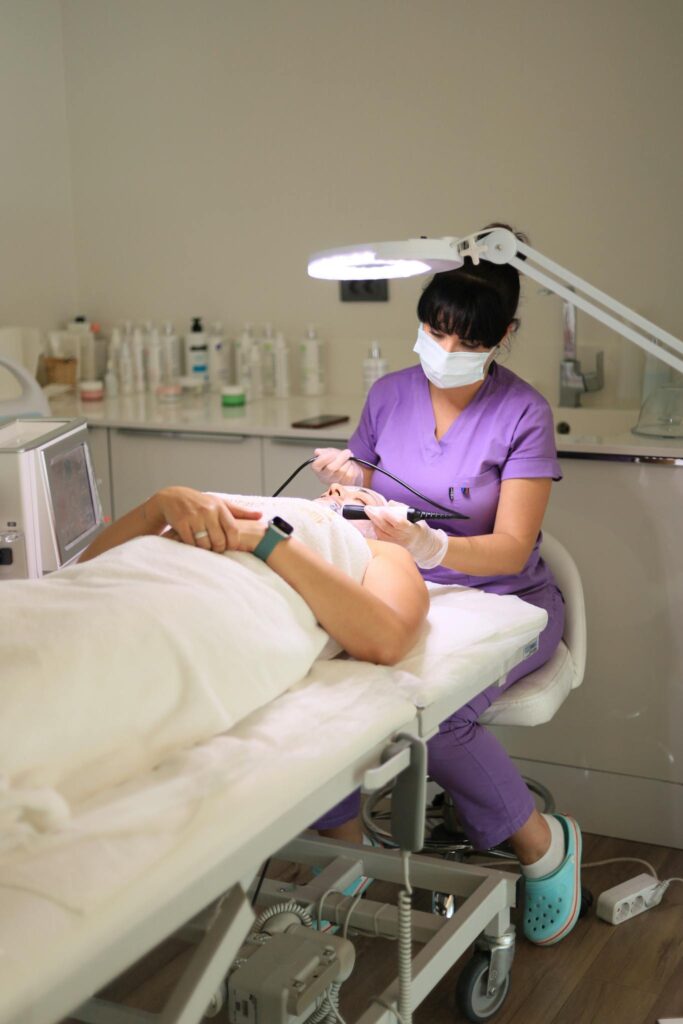 Professional skincare treatment in a modern aesthetic clinic in Istanbul.
